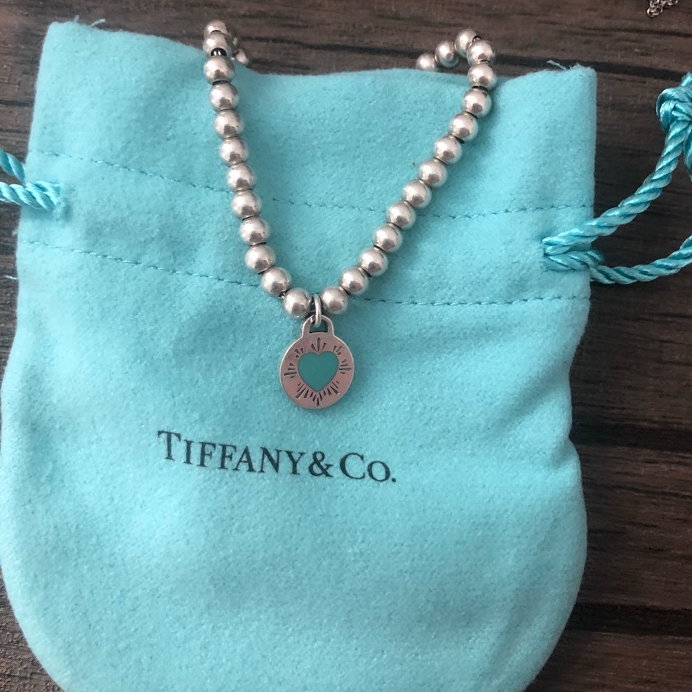 Tiffany round heart charm bracelet